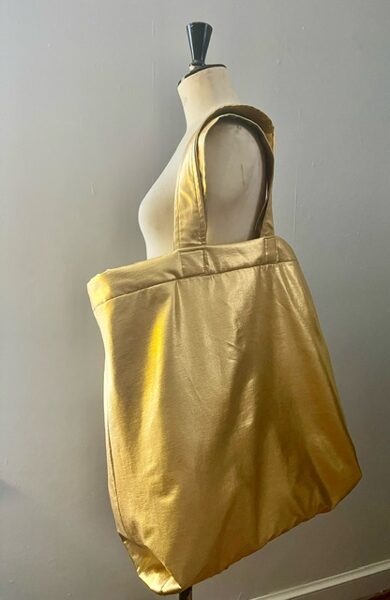 Metallic Denim Big Ass Gold Tote